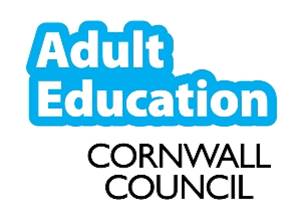 Adult Education Cornwall logo. Our funders who promote our programme of study in West Cornwall